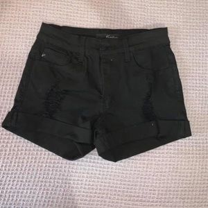 Black jean shorts
